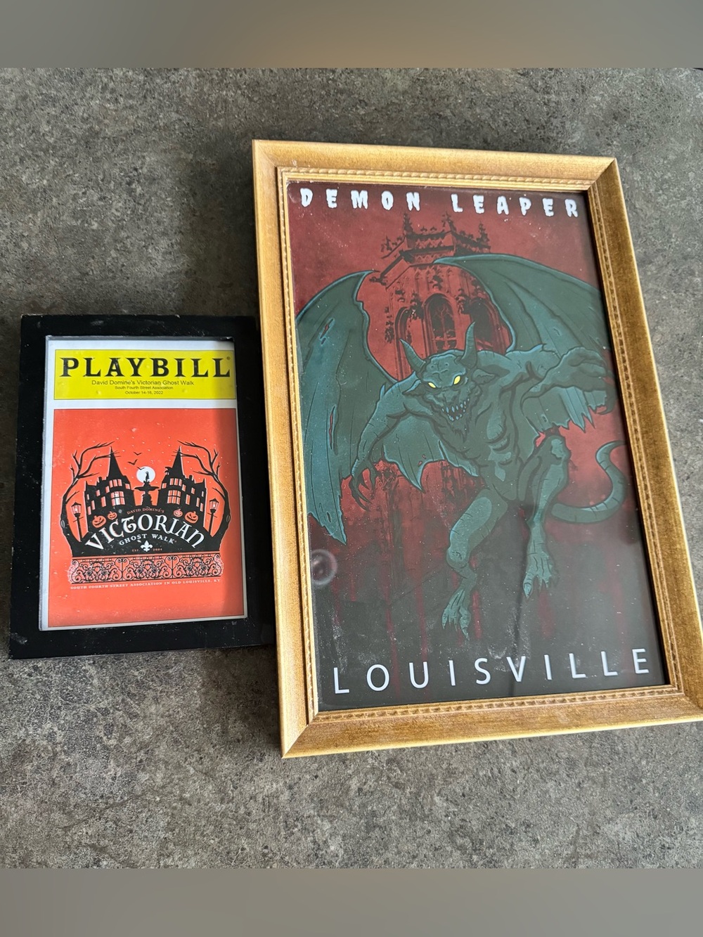 Lot Louisville KY Paranormal Framed Pics Demon Leaper Victorian Ghost Playbill